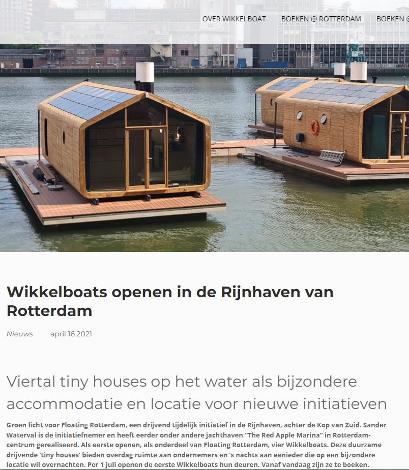 Wikkelboats openen in de Rijnhaven van Rotterdam